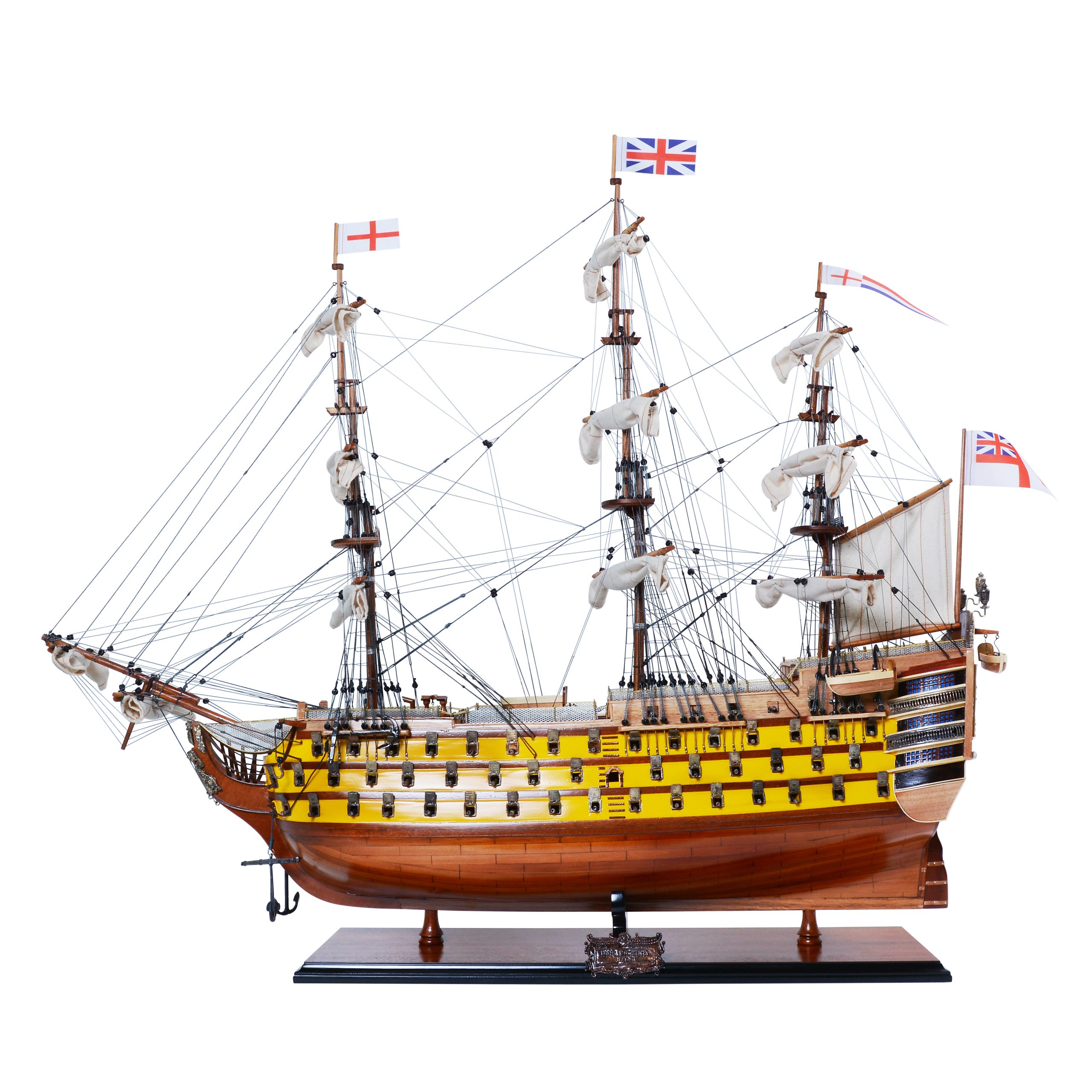 HMS Victory Painted Admiral Line Display Ship Model - CH