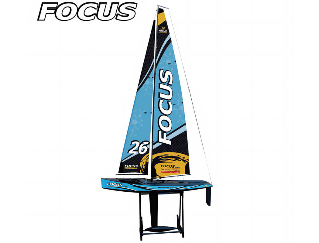 Focus V3 One Metre Sailboat Blue RTR RC Model - Joysway