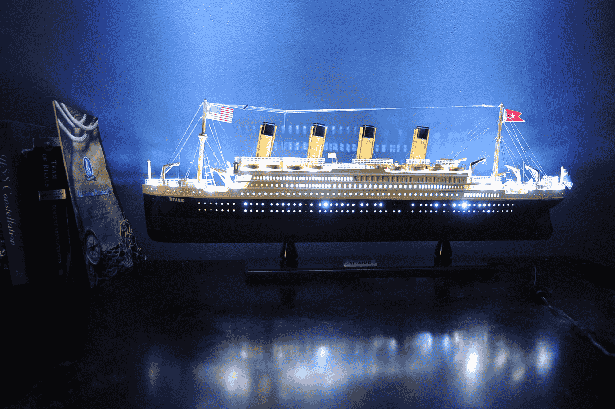 Titanic With Lights Display Ship Model - OMH